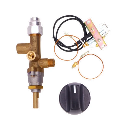 METER STAR Propane Fire Pit Main Control Brass Safety Valve,Gas Room Heater Pilot Burner Assembly Parts Thermocouple Safety Device Ignition Component Pilot Assembly Kit