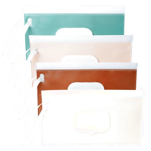 Seposeve 4 Pack Wipes Dispenser, Seposeve Portable Baby Wipe Case, Refillable Baby Wipes Container, Wipe Holder, Keeps Wipes Fresh, Reusable Wet Wipe Pouch for Outdoor Outing, Camping, Hiking. PureColor