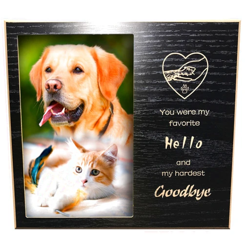 JOEZITON Pet Dog Cat Memorial Gifts for Dogs Cats, Pet Memorial Gifts, Pet Loss Sympathy Gift, Pet Memorial Picture Frame 4x6 Inch Personalized Wood
