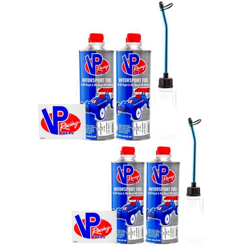 VP Racing HobbyNitro Filler Kit Decals (2X Kit) - RC Fuel Tank Oil Bottle for HSP HPI Nitro Models RC Car Truck Buggy - 250ML Engine Fuel Filler Refill Bottle with Aluminum Alloy Straw for RC Car