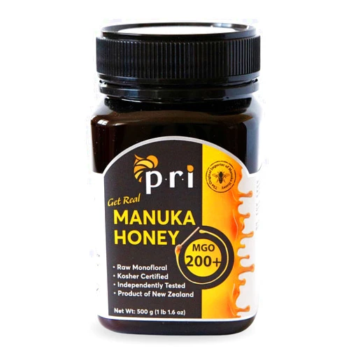 P.R.I Manuka Honey, Certified MGO 200+, Raw New Zealand Manuka Honey, 500g Jar