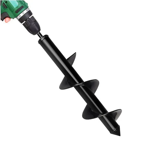 Aschliip Auger Drill bit for Planting 4x16 inches, Enhanced Garden Auger Spiral Drill Bit, Extended Length Bulbs Flowers Planting Auger for Drill Post Hole Digger for 3/8”Hex Drill