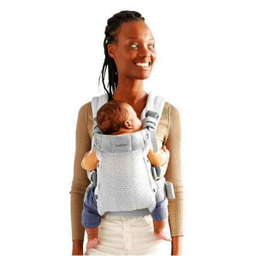 BabyBjörn Baby Carrier Harmony, Silver, 3D Mesh | 3-in-1 Ergonomic Baby Carrier; Newborn, Facing-In, Outward-Facing, and Back Carrying Positions Supported (7-40 lbs), Newborn to Toddler