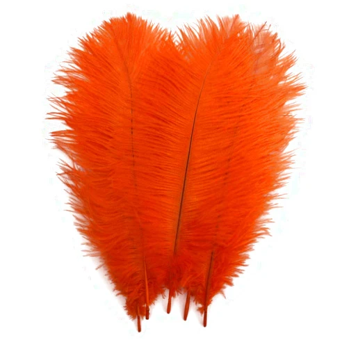 Shekyeon Orange 10-12inch 25-30cm Ostrich Feather Home Decoration DIY Craft Pack of 10