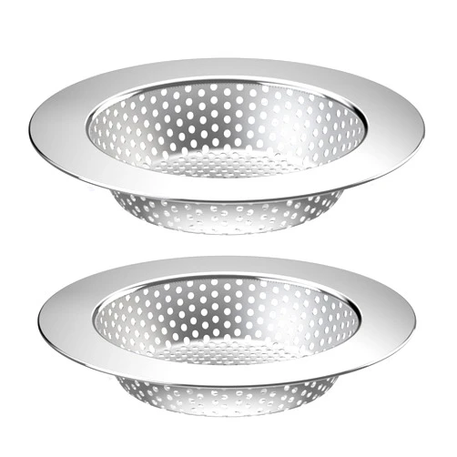 Huntonry 2PCS Kitchen Sink Drain Strainer/Catcher/Basket/Cover/Filter/Trap/Screen, Large Wide Rim 4.5