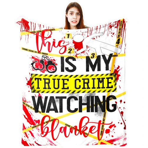 Vuinezo True Crime Gifts, True Crime Christmas Blanket 60