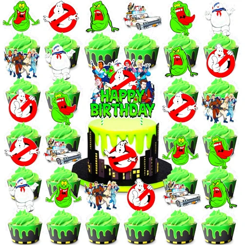 Lalamia 25 Pcs Ghost Party Supplies Birthday Toppers, Ghost Cake Topper for Ghost Party Supplies, Ghost Birthday Party Decorations include 24 pcs Ghost Cupcake Toppers and 1 pc Ghost Cake Topper for Kids