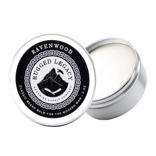 Rugged Legacy Grooming Supply Company Rugged Legacy - Beard Balm, The Ravenwood 2oz Beard Balm for Men, Scented Beard Balm with Mahogany, Bourbon, and Vanilla, Beard Styling Balm Made with Natural Oils that Enrich Your Entire Beard
