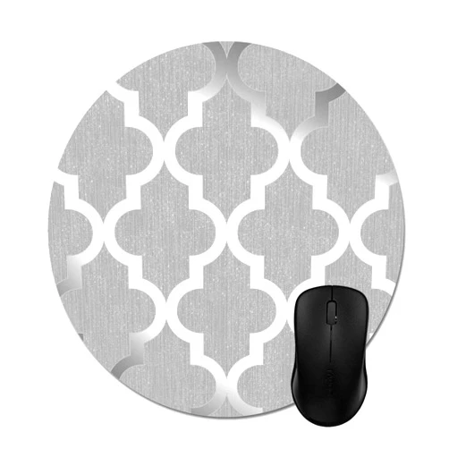 Goodaily Mouse pad Geometric Silver Trellis Mouse Mat Stylish Office Accessory 8in