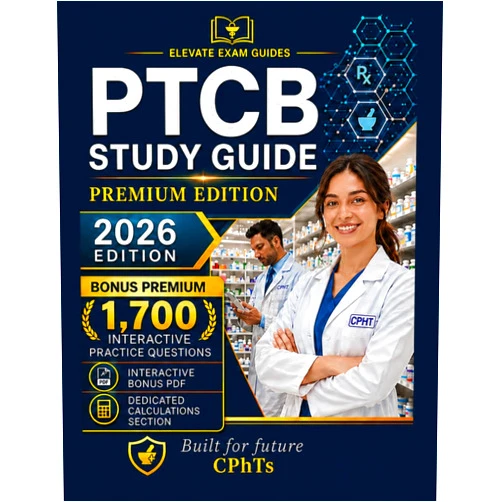 Elevate Exam Guides PTCB COMPLETE STUDY GUIDE: Crush the PTCB exam in just 2 weeks! Use interactive QR codes, clear mind maps, realistic practice tests, and expert-approved strategies to ignite your success.