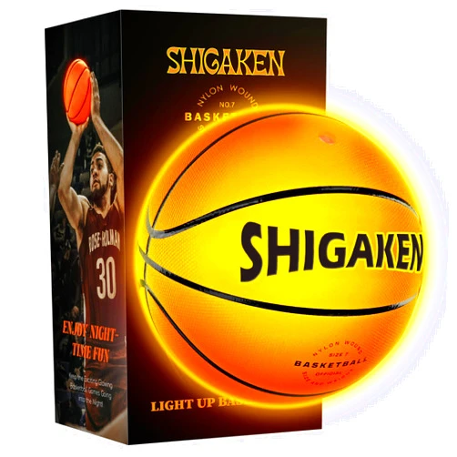 SHIGAKEN Glow in The Dark Basketball, Light up LDE Basketball, Official Size 7 Light Up Basketball for Night Ball Games, Sports Gear Accessories Birthday Gift Ideas for Basketball Fans