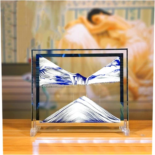 LCDOCLAK Moving Sand Art Picture (12 * 10 in),3D Hourglass Deep Sea Sandscape,3D Desktop Art for Home Office Decoration