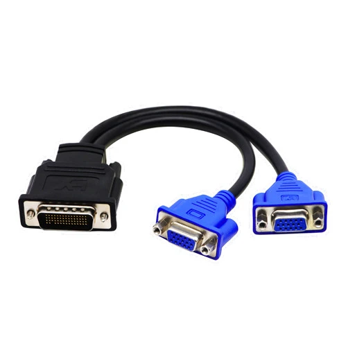 zdyCGTime DMS-59 59-Pin Male to Dual VGA Female Y Splitter Video Card Adapter Cable for Matrox Molex ATI Nvidia Lenovo Hp Dell Computer-10inch