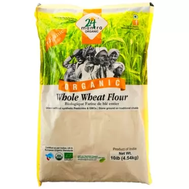 24 Letter Mantra Organic Whole Wheat Flour (Atta) - 10 Lbs