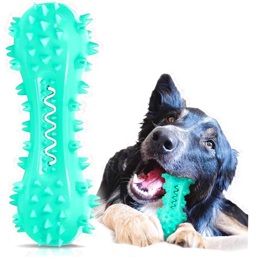 CERISURIO Toothbrush Dog Chew Toy, Stick Bone for Dog Teeth Cleaning, Tooth Brushing, Teething Chew Toys, Dental Oral Care for Small, Medium and Large Dogs(Blue)