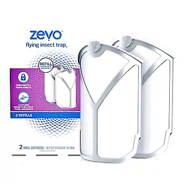 Zevo Flying Insect Trap Refill Kit| Attracts and Traps Flying Insects Fruit Flies Gnats House Flies Mosquitoes and Other Insects | Pack Includes 2 Refill cartridges| Device Sold Separately