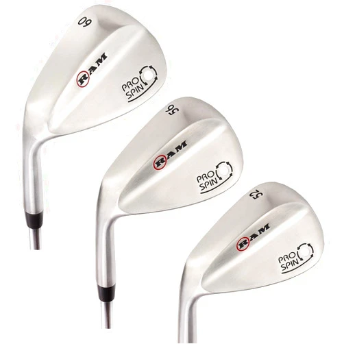 Ram Golf Pro Spin 3 Wedge Set - 52 Gap, 56 Sand, 60 Lob Wedges - Mens Left Hand