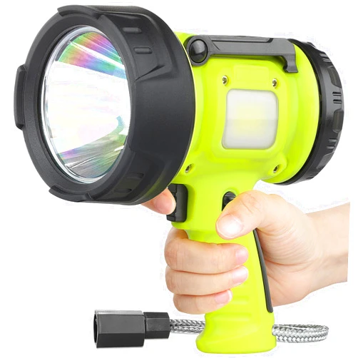 WENFENG Rechargeable Spotlight Flashlight with 1000,000 High Lumen LED, Waterproof Handheld Bright Outdoor Spot Light Searchlight for Boating, Camping