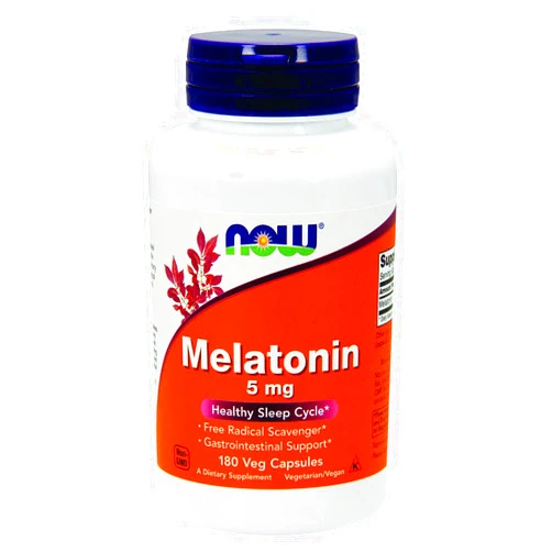 NOW Melatonin 5 mg,180 Veg Capsules