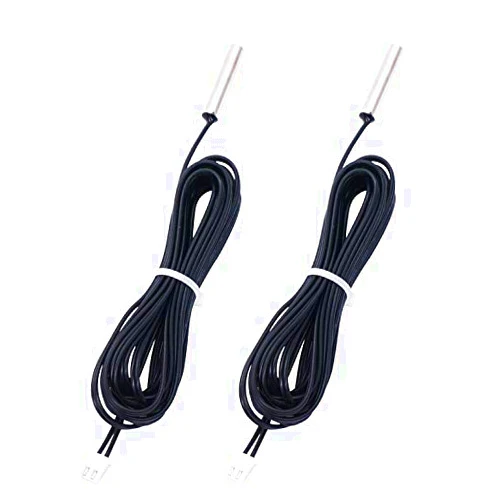 TWTADE 2 Pcs 3M 10K B3950 Thermistor Temperature Sensor,able to Support -25 to 125 Degree Celsius,Sensitive NTC Temperature Sensor Probeprobes has 5 * 25mm Stainless Steel housing NTC-3M-2P