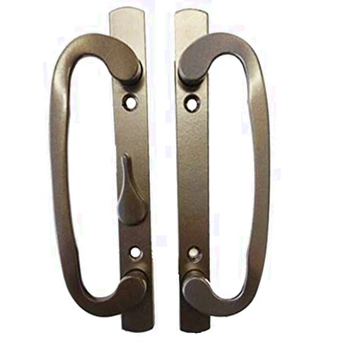 TechnologyLK Sliding Glass Patio Door Handle Set, Mortise Type, Bronze, 3-15/16