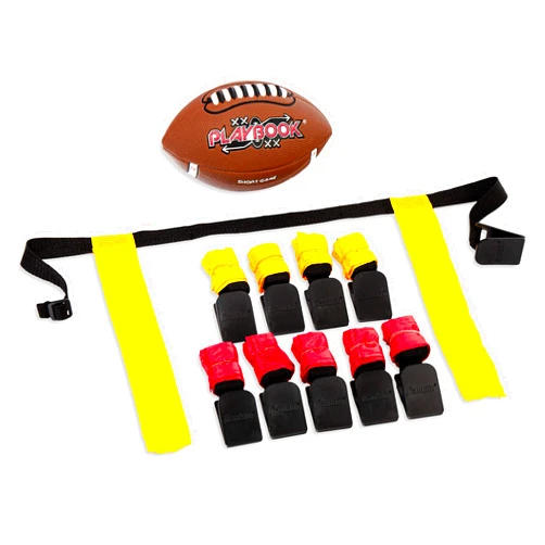 Franklin Sports Flag and Ball Set - Flag Football Belts and Football for Kids - Full Youth Flag Football Set - Includes 2 Flag Sets of 5