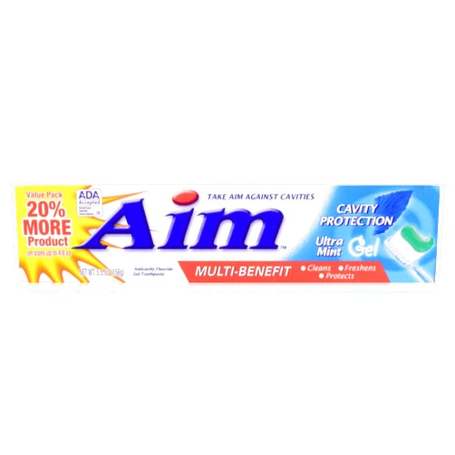 Aim Multi-Benefit Ultra Mint Gel Toothpaste – Cavity Protection 5.5 oz (Pack of 9)