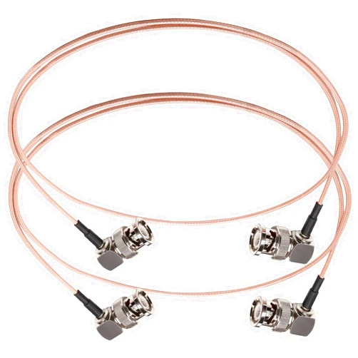 TUOLNK 2 Pack 3.28ft (1M) BNC Male Right Angle to BNC Male Right Angle Coaxial Cable, RG316, 50 Ohm, for Video Equipment, CCTV, HD-SDI, SDI Digital Audio Router
