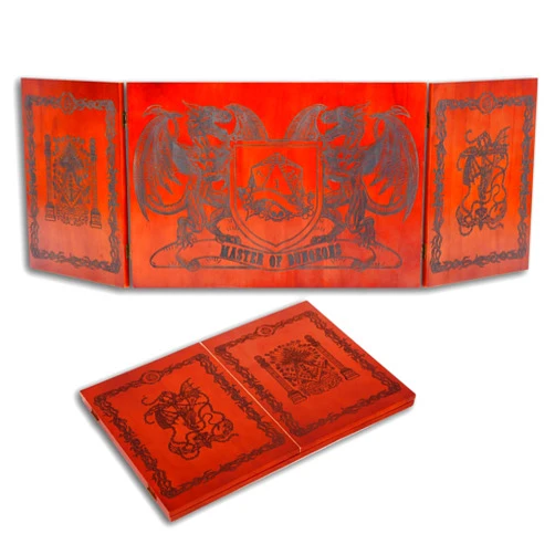 Path Gaming Wooden Dungeon Master Screen, Laser Engraved Four Panel Design for Dungeons and Dragons, DND, Pathfinder, and Other Tabletop RPG Games