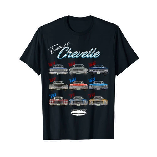 CLICK FOR MORE HOTRODS CUSTOM MUSCLE CARS TRUCKS Evolution of the Chevelle SS Hotrod Muscle Car SS454 SS427 T-Shirt