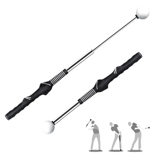 Seticek Retractable Golf Swing Training Aid,Rhythm Click Sound Warm Up Golf Swing Trainer,Golf Grip Trainer Attachment -Strength & Tempo Training for Chipping Hitting,Golf Accessories for Men