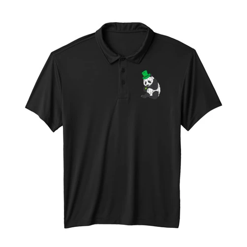 BoredKoalas Funny St. Patrick's Day Irish Irish Panda Bear Shamrock Animal Lover Cute St Patricks Day Performance Polo Shirt