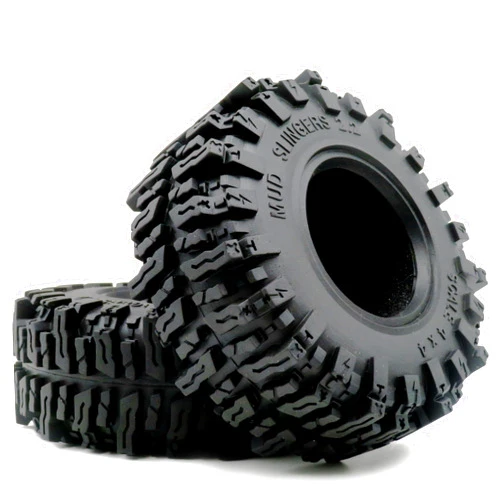 HOBBYSOUL 2pcs RC 2.2 Mud Slingers Tires Soft Sticky Crawler Tyres Tall 124mm / 4.88inch for 1/10 Axial SCX10 Wraith Yeti/Traxxas TRX4 AMG 6x6 / redcat Everest 10 Upgrades