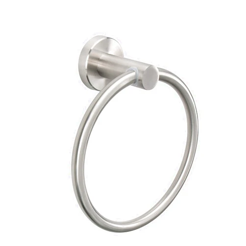 NearMoon Bath Towel Ring, Bathroom Hardware Accessories-Thicken Stainless Steel Hand Towel Holder for Bathroom, Modern Round Towel Hanger Wall Mounted (Brushed Nickel, 1 Pack)