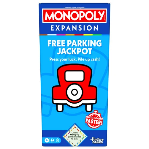 Monopoly Free Parking Jackpot Expansion | Add More Fun to Classic Monopoly Game and Play Faster | Ages 8+ | 2-6 Players | 40 Mins. | Family Board Games