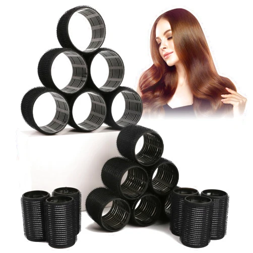 HYOUJIN 18pc Self-Grip Ceramic Ionic Thermal Rollers Set for Salon-Quality Blowout Look, Perfect for Sleeping (Black, 60mm, 48mm, 36mm Sizes)