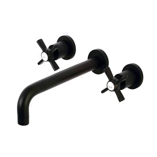 Kingston Brass KS8020ZX Millennium Two-Handle Wall Mount Tub Faucet, Matte Black