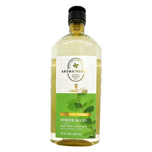 Bath & Body Works Aromatherapy Stress Relief - Eucalyptus + Spearmint Body Wash & Foam Bath, 10 Fl Oz