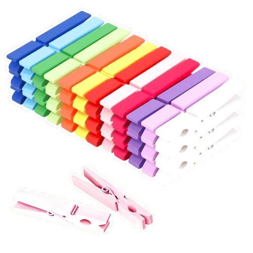 WAENLIR Colored Clothes pins 12 Color, Colorful ClothesPins Wooden Clips for Photos Pictures Decorative Crafts, Decoration clothespins Clothing Hanging clothespins 2.9inch 50PCS (Rainbow Colors)