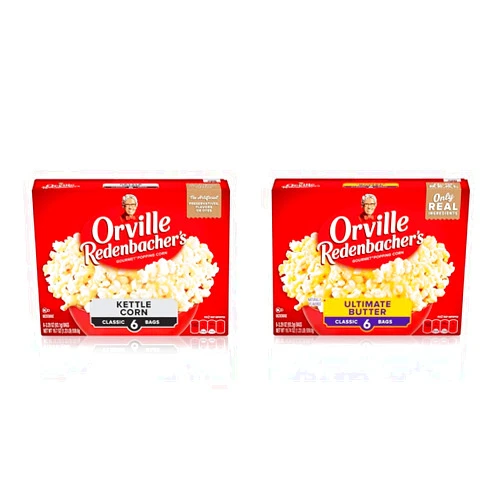 Orville Redenbacher's Variety Pack of Kettle Corn Microwave Popcorn, 6 ct 3.28 oz Bags + Ultimate Butter Microwave Popcorn, 6 ct 3.29 oz Bags
