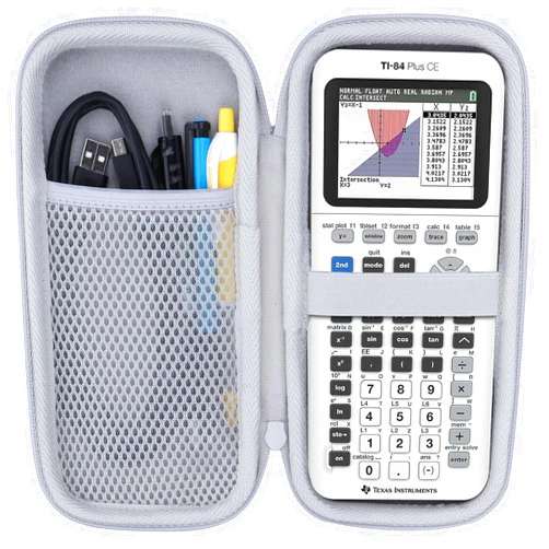 Lebakort Hard Case Compatible with Texas Instruments TI-84 Plus CE/TI-84 Plus/TI-Nspire CX II CAS/TI-Nspire CX II/TI-83 Plus/TI-89 Titanium/TI-85 / TI-86 Color Graphing Calculator (White)