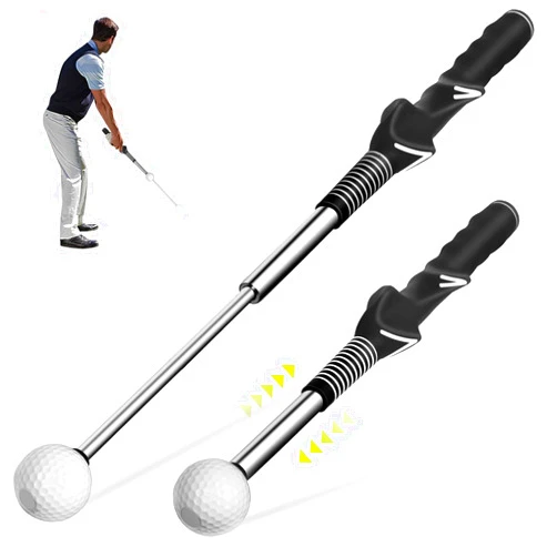Gonsir Retractable Golf Swing Aid for Golf Speed Training, Rhythm Click Golf Swing Trainer for Indoor Golf Practice & Outdoor Warm Up, Golf Grip Trainer for Improving Hitting Strength & Tempo