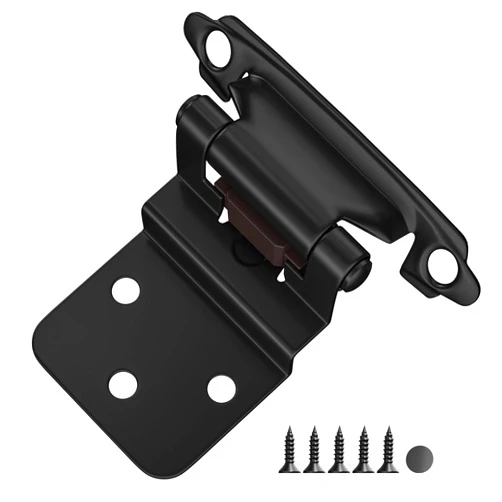 HOSOM 50 Pack Black Cabinet Hinges, 3/8