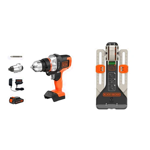 BLACK+DECKER 20V MAX Matrix Cordless Drill Combo Kit with MarkIT Picture Hanging Tool Kit (BDCDMT120IA & BDMKIT101C)