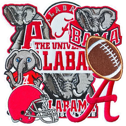 Jefuzh 9PCS Alabama Iron on Patches, Football Patches for Jeans, T-Shirts, Backpacks, Hats and More(New)