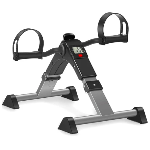 TABEKE Under Desk Bike Pedal Exerciser, Foldable Mini Exercise Bike for Leg and Arm Workouts, Fully Assembled Desk Bike Peddler Machine for Seniors with Clear LCD Display & Adjustable Resistance