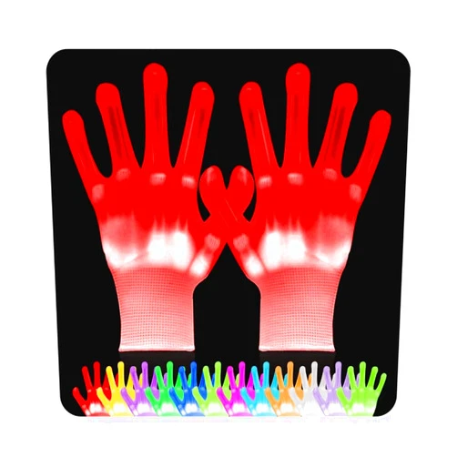 VICSPORT Cool Toys LED Gloves 12 Color Changeable Lights Halloween Costumes Light Up Gloves Cool Fun Gifts Stocking Stuffers for Chrismas Halloween Light up Shows Dance Carnival Party Props