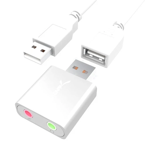 SABRENT Aluminum USB External Stereo Sound Adapter for Windows and Mac. Plug and Play No Drivers Needed. [Silver] (AU-EMAC)