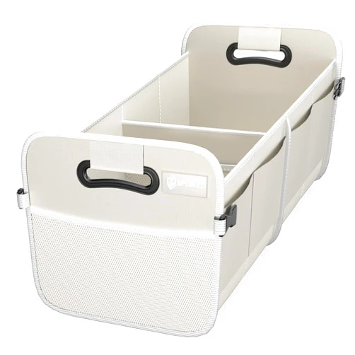 Sposuit Trunk Organizer for Car - 70L Collapsible Trunk Storage with 11 Pockets & Reinforced Handles, SUV Trunk Organizers for Grocery Cargo(White)