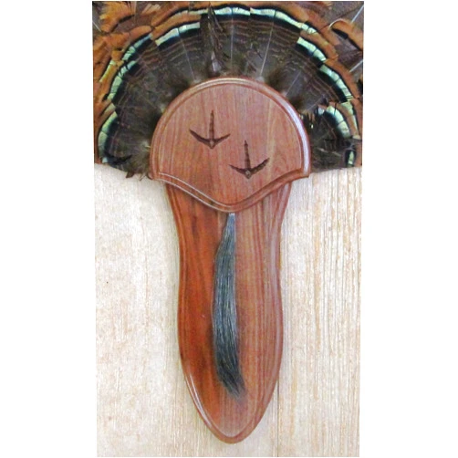Taxidermists Woodshop The Black Walnut Carved Turkey Mounting Kit with Long Beard Plate